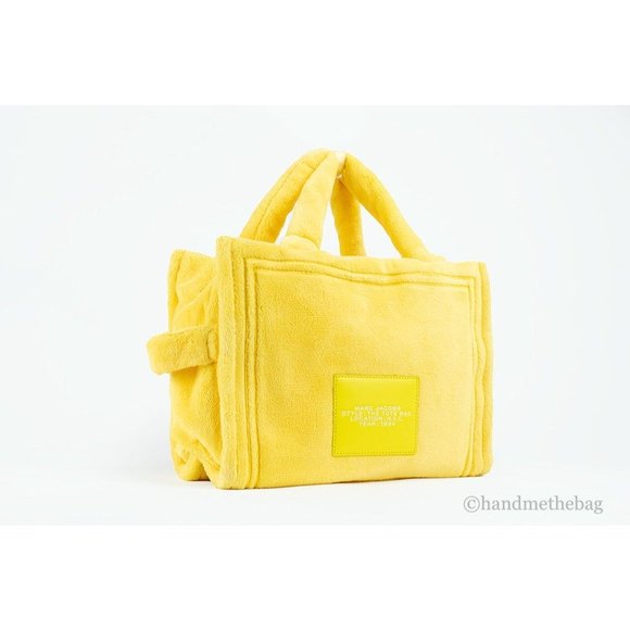 NEW Marc Jacobs The Terry Tote Yellow Medium Soft Terry Fabric Crossbody Handbag - Picture 7 of 8